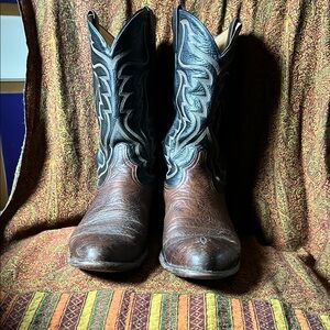 Men's Brown and Black Cowboy Boots